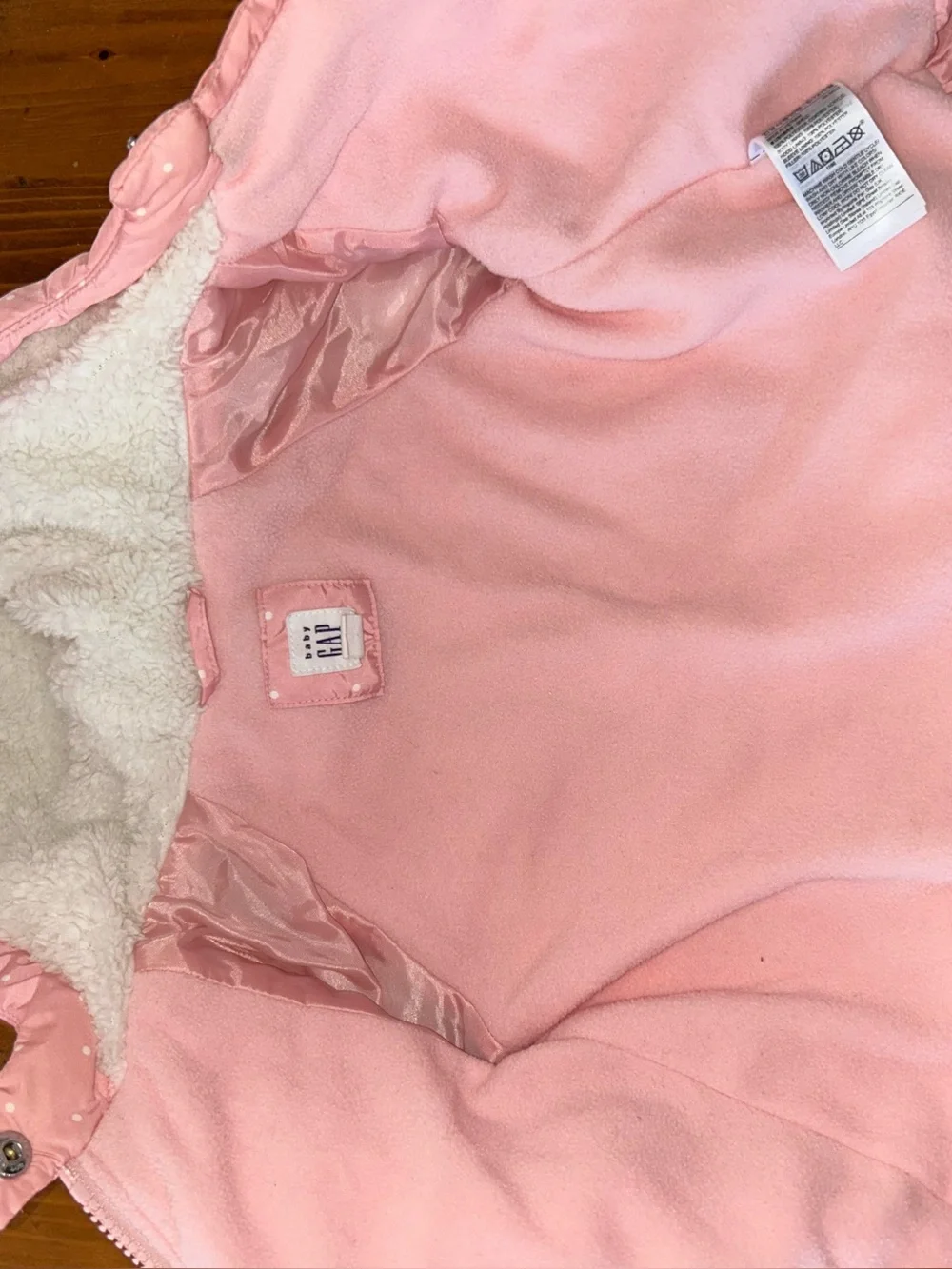 Baby Gap Pink Puffer Jacket - 6-12 months